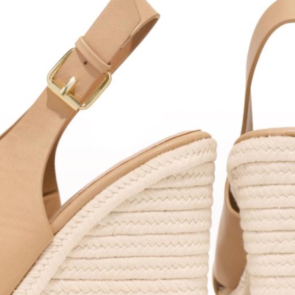 Slingback Espadrille Wedges in Toffee - Picture 4 of 8